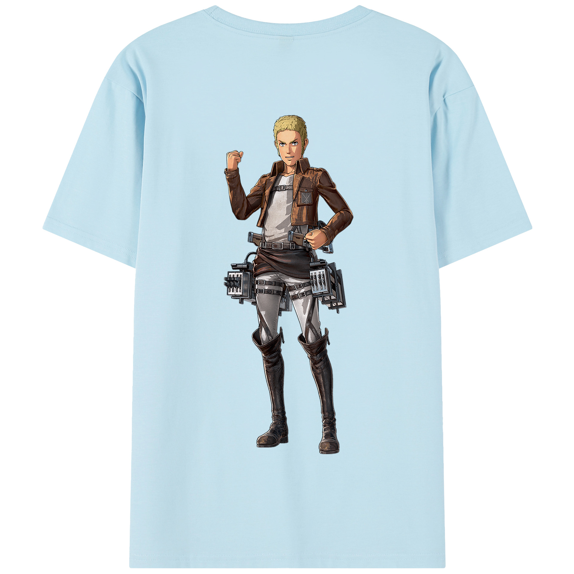 （画像用） 進撃の巨人 ライナー・ブラウン Attack on Titan Reiner Braun 綿100％半袖Tシャツ（背面プリント）